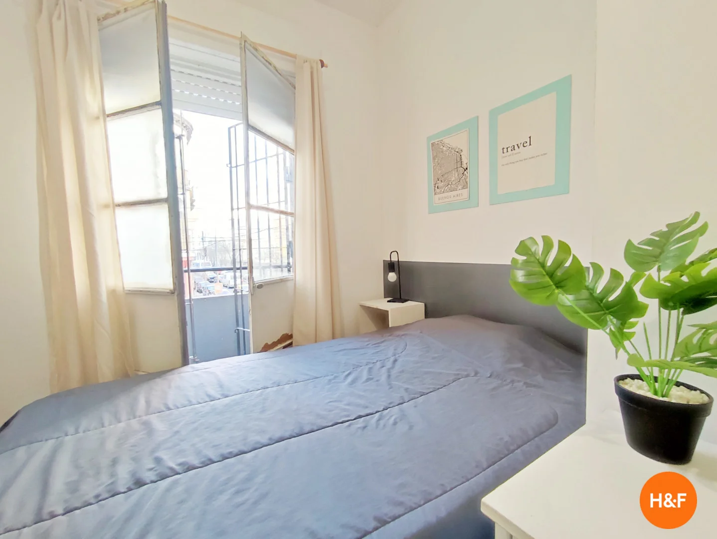 Student room in  with study area and shared facilities