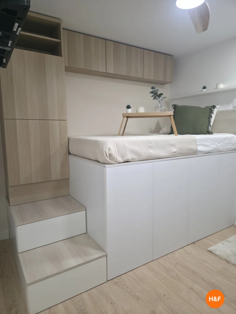 Student room in  with study area and shared facilities