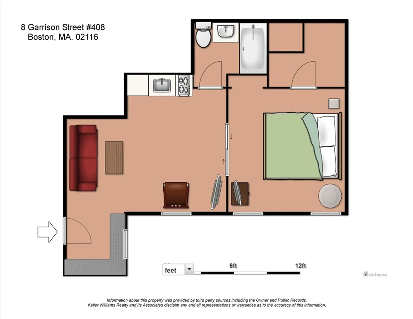 8, Garrison St., Unit 408, Back Bay, Boston, MA, 02116