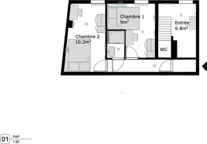 Private room at 4 boulevard Jules Guesde Saint-Denis 93200 FR, image 15 of 16